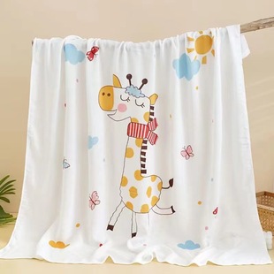 Summer Double-Layer Gauze Bamboo Fiber Thin Newborn Wrap Blanket Kidsren's Baby Baby Square Bath Towel Kidsren's Quilt