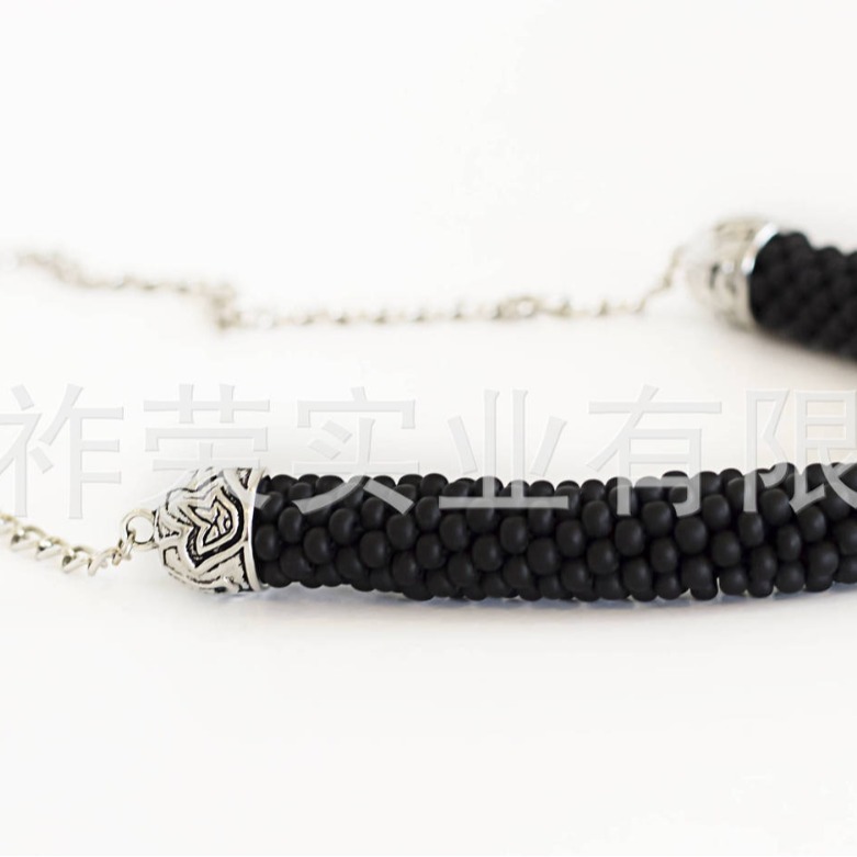 厂家直销彩绳编织项链 手工绕线编绳帽檐装饰带 串珠项圈配饰加工