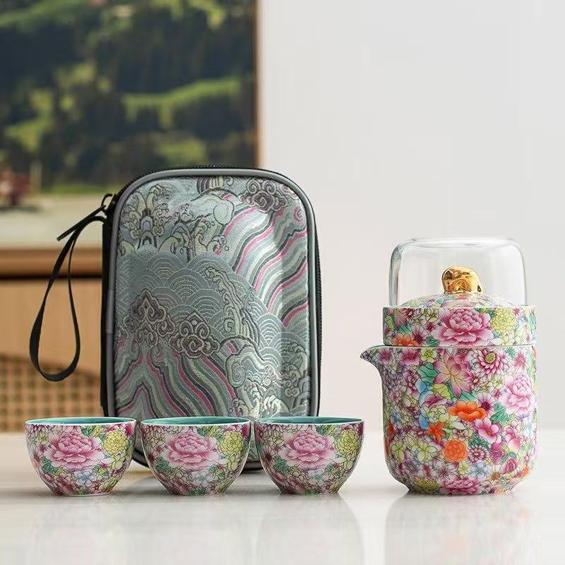 珐琅彩茶具套装2025新款中式文创高档家用办公陶瓷功夫茶具礼盒装|undefined