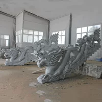Quyang каменная резьба животных дракон гранит резьба водяной брызги дракона скульптура украшение мрамора Эрлонг оперный бус 12 знаков зодиака