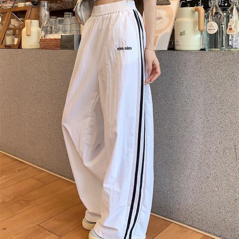 美式辣妹速干工装裤女撞色设计感宽松裤子休闲显瘦长裤运动裤|undefined