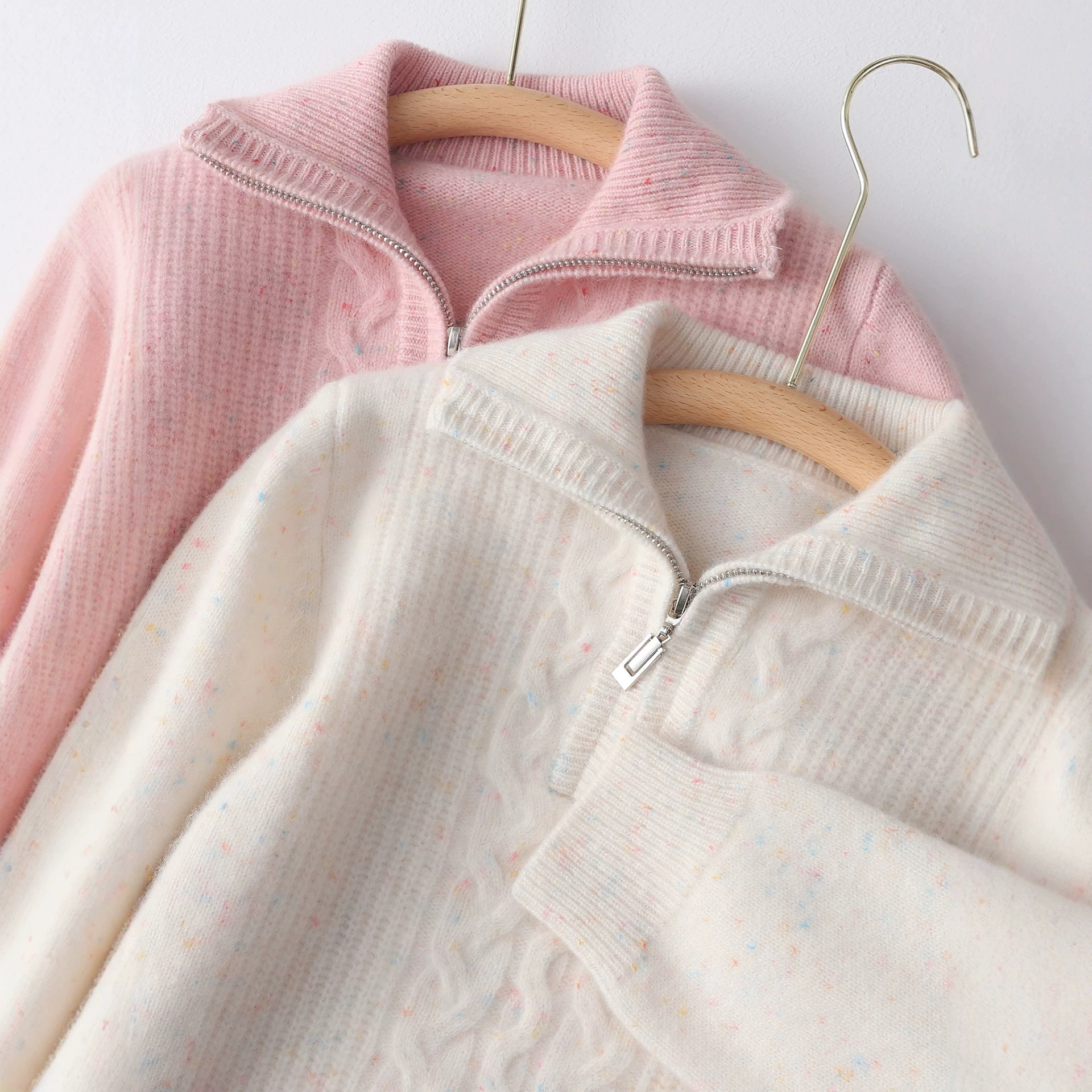 New autumn/winter children's collared wool sweater, thickened half-zip sweater for boys and girls, baby pullover base layer top