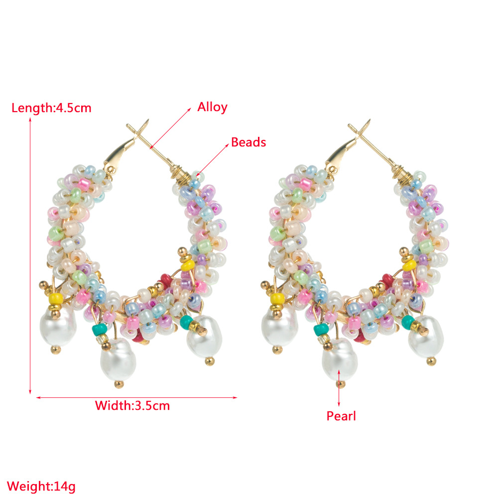 Fashion Geometric Alloy Beaded Artificial Pearls Women's Earrings 1 Pair display picture 1