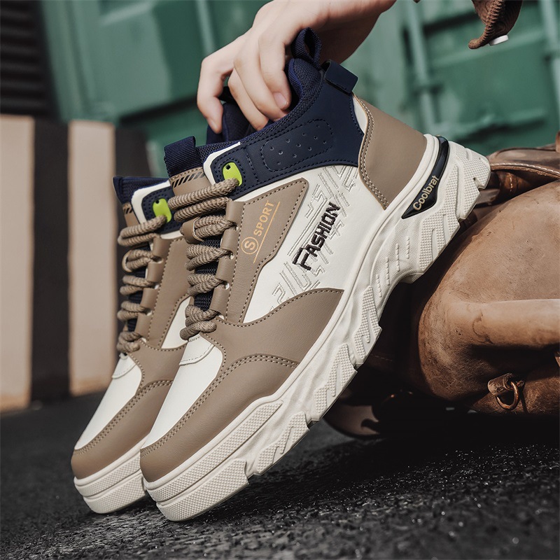 Botas de cuero de alto nivel para hombres Martin otoño y invierno nuevas tendencias de turismo deportivo al aire libre con botas de hombre de correa de altura