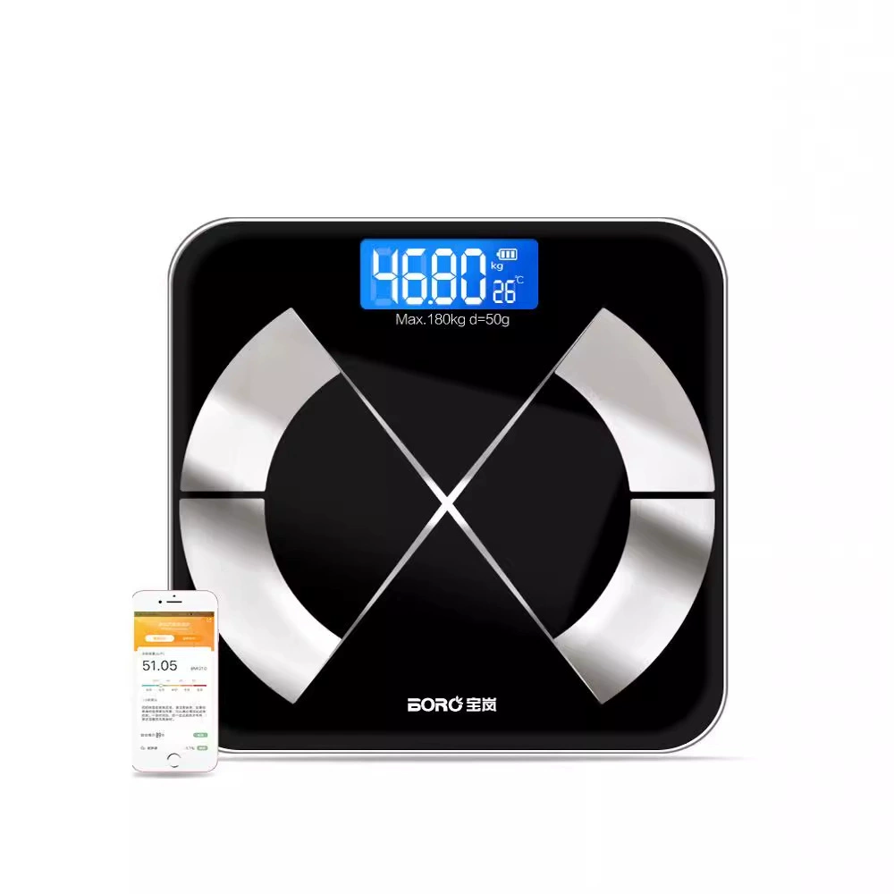 Весы для тела Bluetooth BORO Baolan, умные весы для измерения жира в body, точные шкалы здоровья, взрослая версия