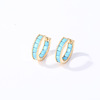 Zirconium, earrings, fashionable advanced small design accessory, light luxury style, bright catchy style