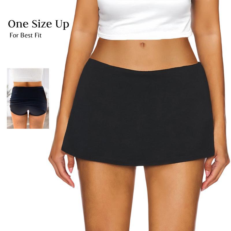 Women 's Low Waist Micro Mini Skirt Inner Shorts Sexy Stretch