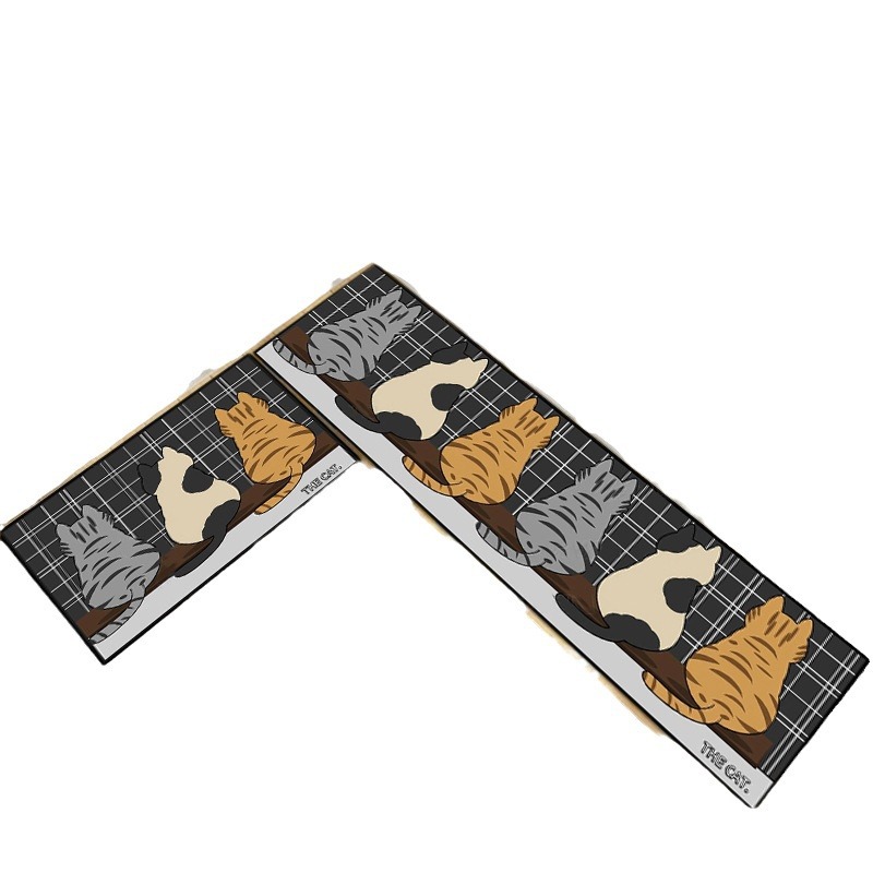 Alfombra de piso antideslizante resistente a las manchas largas de dibujos animados hogar absorbente de aceite alfombra de piso de cocina cristal terciopelo alfombra de piso tienda completa se puede utilizar para la entrega