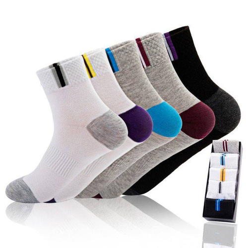 Socks, men's cotton socks, mid-tube socks, spring and autumn, men's business socks, sweat absorption, breathable sports, student socks, direct sales