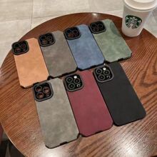 适用防指纹翻毛皮iPhone16苹果17 13 14手机壳11防摔12跨境15