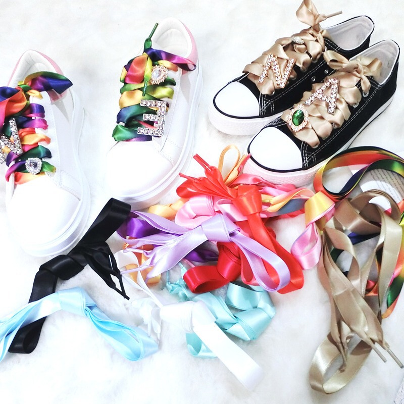 Air Force One Silk Satin Creative Sneakers Transform All-match Men's and Women's Sports Shoes Off-white Shoelaces