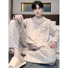 5A抗菌男士睡衣春秋款2025年新款男款纯棉长袖套装青少年秋季标志