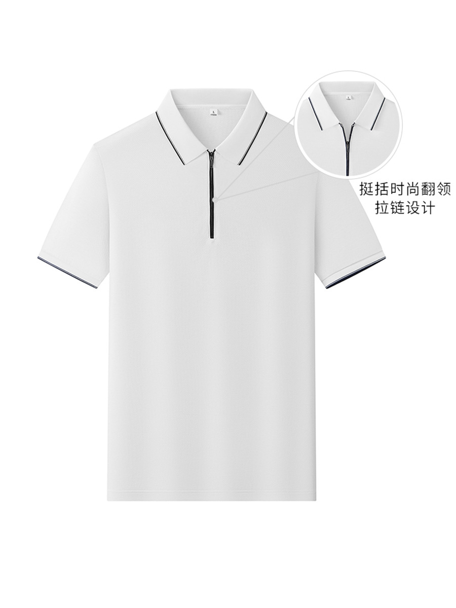 Media cremallera negocios de lujo ligero club de golf ropa de trabajo polo polo hombres sentido avanzado logotipo personalizado