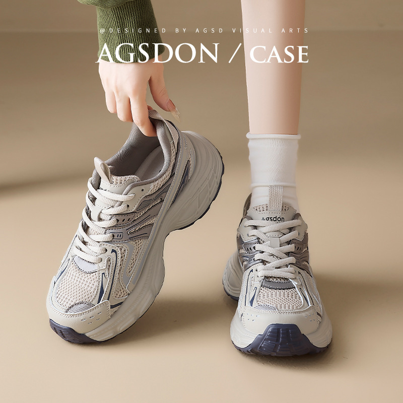 Augusden Dad Shoes for Women 2026 New Spring Thick-Soled Height-Increasing Casual Hiking Shoes Retro Lightweight Sneakers