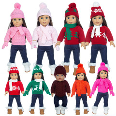 Christmas doll clothes 18-inch doll knitted sweater 43cm American girl doll clothes Christmas doll clothes