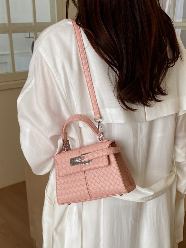 Nuevo bolso de tejido de mujeres de comercio exterior de textura de moda bolso cuadrado de tendencia transfronteriza Kelly bolso de alta calidad bolso de mochila