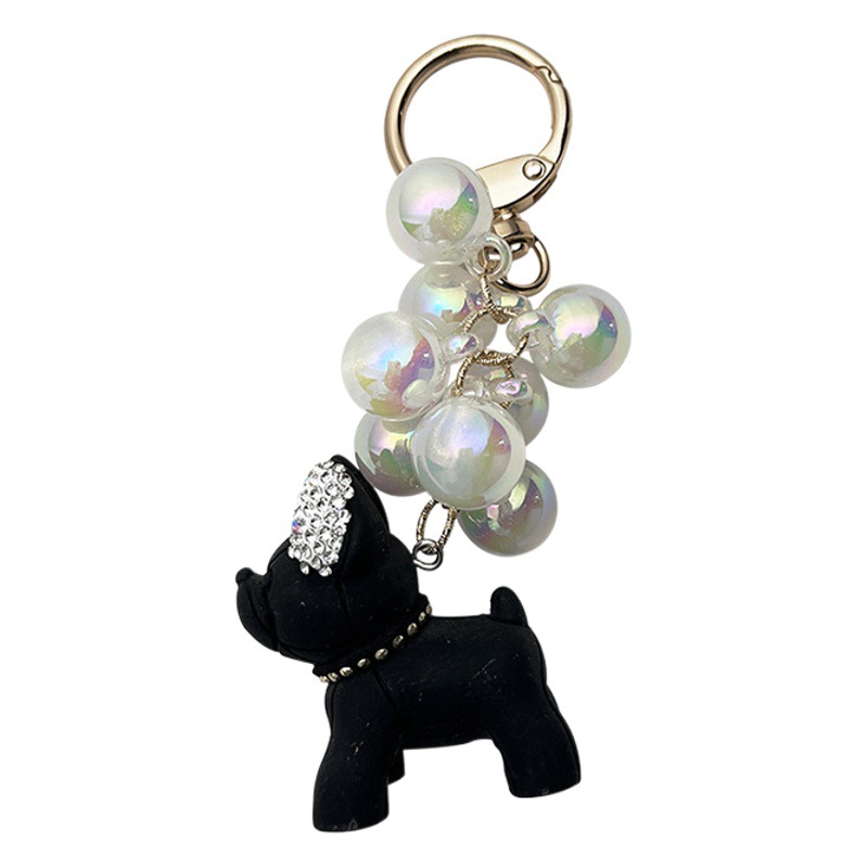 Cuentas personalizadas uva cadena perro llavero creativo muñeca diamante bolsa colgante coche regalo