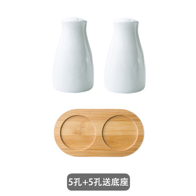 Transfronterizo de dos latas de sal y pimienta de cerámica suministros de cocina en polvo esparcidor botella de condimento tarro