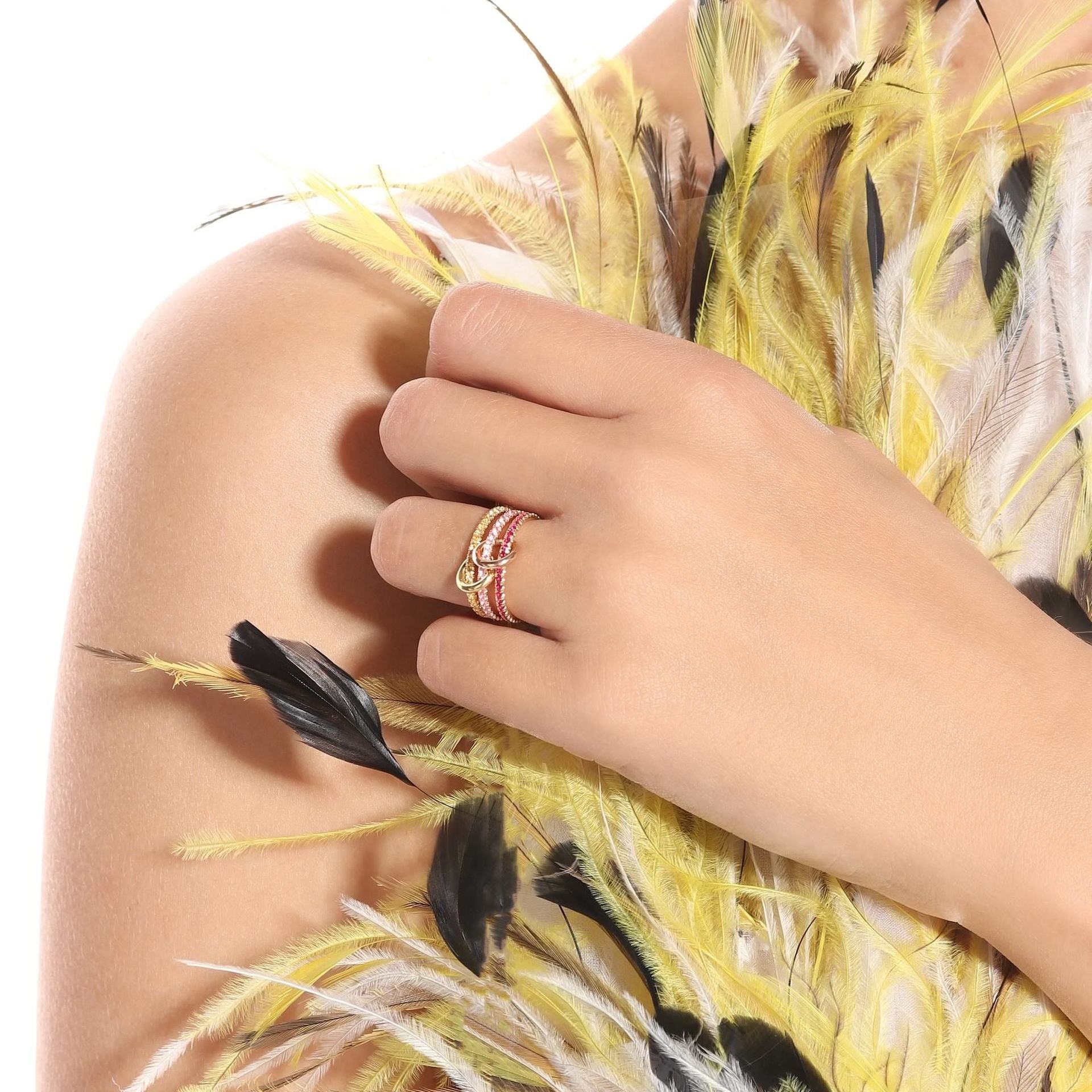 925 Sterling Silver Zircon Geometric Rings 925 Sterling Silver Rings display picture 5