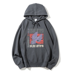 Ins Style Cross-Border Popular Knitted Cotton Hooded Sweatshirt Trendy Retro Niche Men's and Women's Sweatshirt Wear