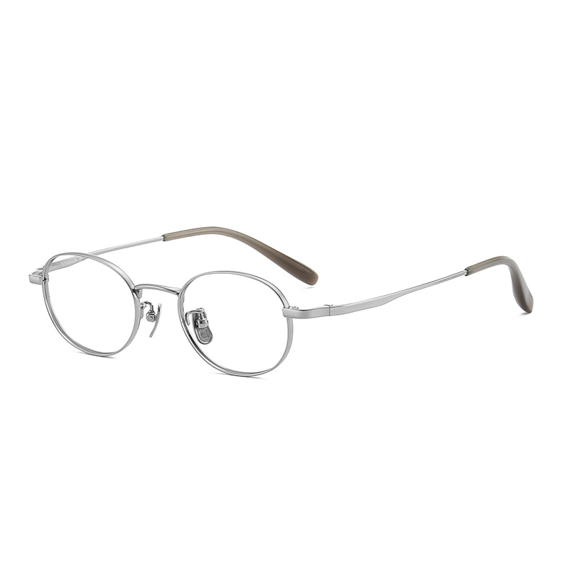 6047文芸の小さい円の枠の近視の眼鏡の女性の混陣の電気商の売れ行きの良い金の復古の知性の明るい銀色の平光の鏡の枠