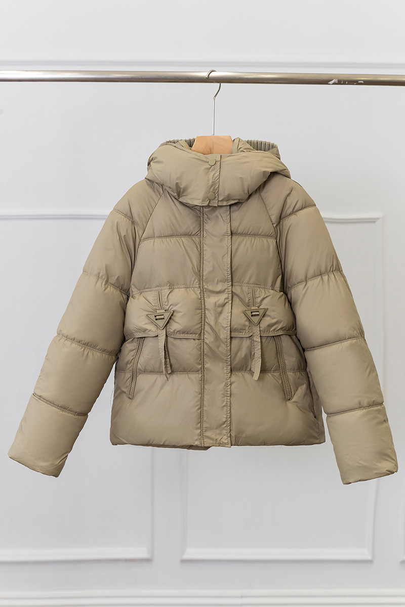 Algodón transfronterizo de invierno de mujeres 2024 nuevo estilo corto hombre pequeño cuello grueso pan de algodón chaqueta con capuzas image 7