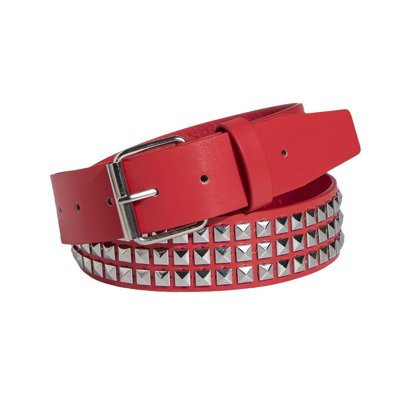 La moda europea y americana de las mujeres remache punk estrella de cinco puntas Ojo de aire chica caliente trabajo pesado cinturón decorativo