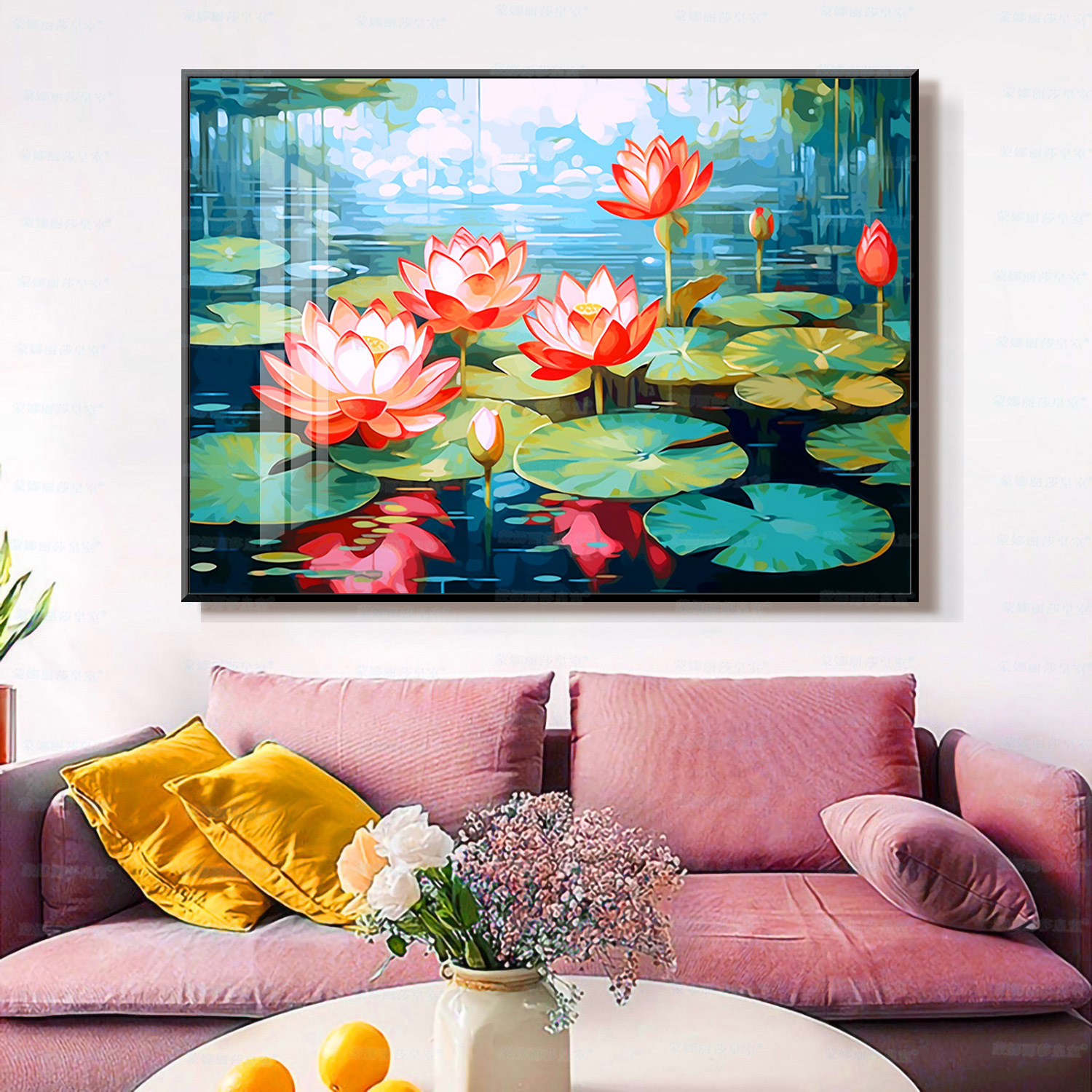 Mona Lisa real bordado de agua hibisco actualizada simple bordado a mano paquete de material de loto image 3