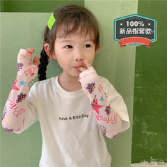 Children's Ice Sleeves Printed Cartoon Finger Covers Anti-UV Outdoor Sun Shade Sun Protection Cooling Ice Silk Sleeves Unisex