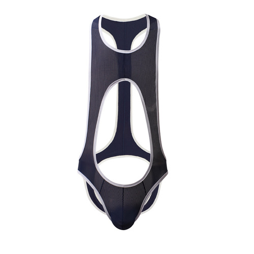 Men's fine mesh breathable one-piece underwear trendy male youth one-piece vest adult jumpsuit D5015