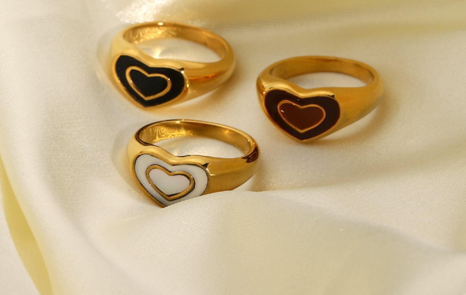 Bague En Forme De Coeur En Acier Inoxydable De Mode display picture 13