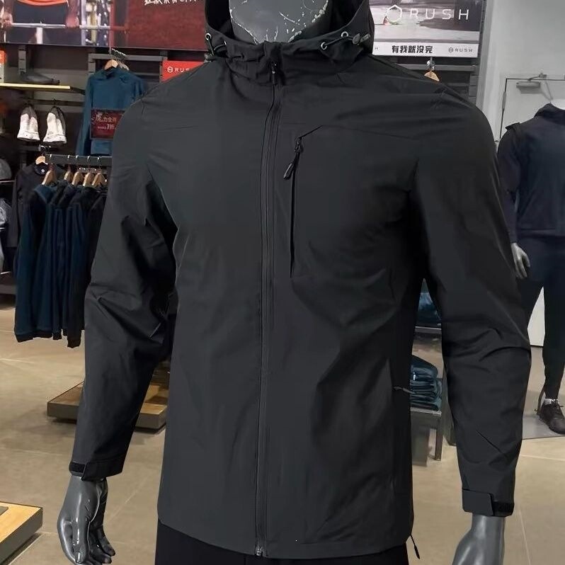 Sports Jacket, Men's Running Jacket, Outdoor Jacket, Spring and Autumn Casual Hooded Jacket, Waterproof and Windproof Jacket