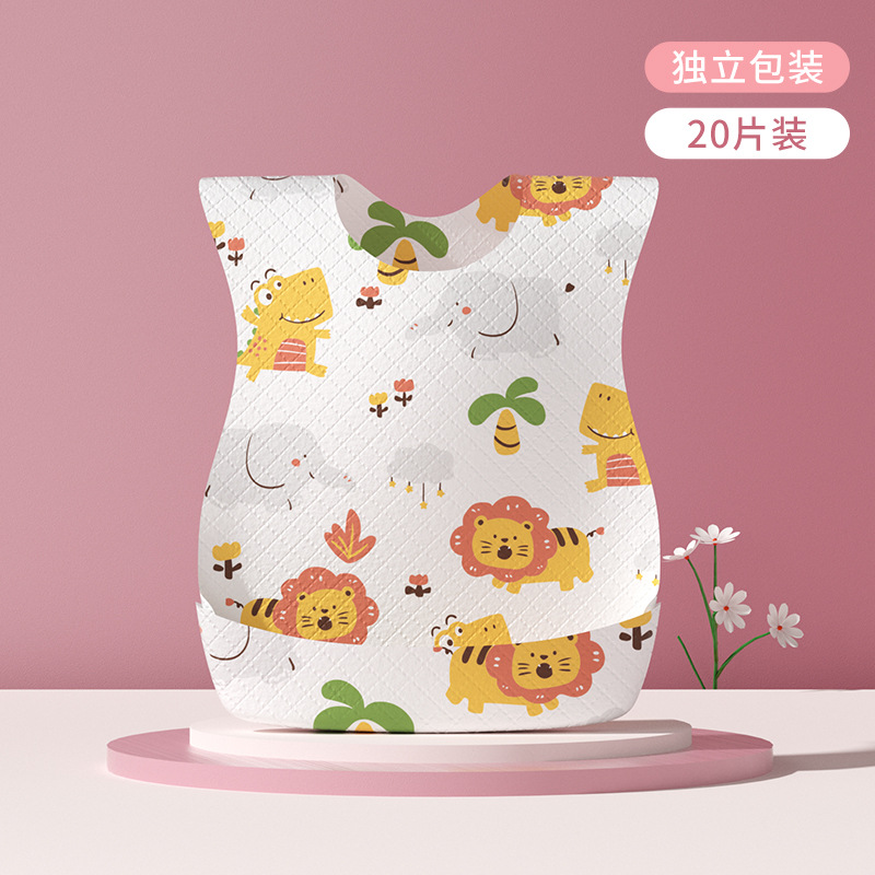 Baodón desechable para niños paquete independiente para bebés bolsas de comida bebés toallas de saliva sin lavado delantal impermeable al por mayor