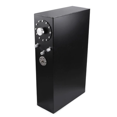 64L Rectangular Secondary Fuel Tank Aluminum Alloy Internal Fuel Cell Foam Plastic Cover with Sensor 17 Gallon (Fuel tank) - black