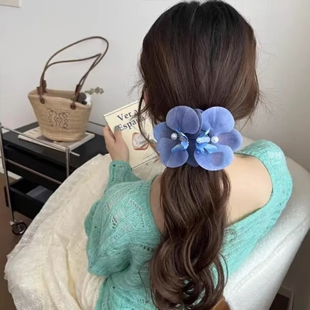 夏の花のヘアピン、サイドクリップ、耳後ろのヘアピン、女性用新作ヘアアクセサリー、造花ヘアアクセサリー、海辺のヘアアクセサリー|undefined