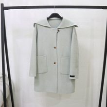 欧洲站新款韩系时尚大翻领百搭减龄羊毛外套高级质感大衣中长款