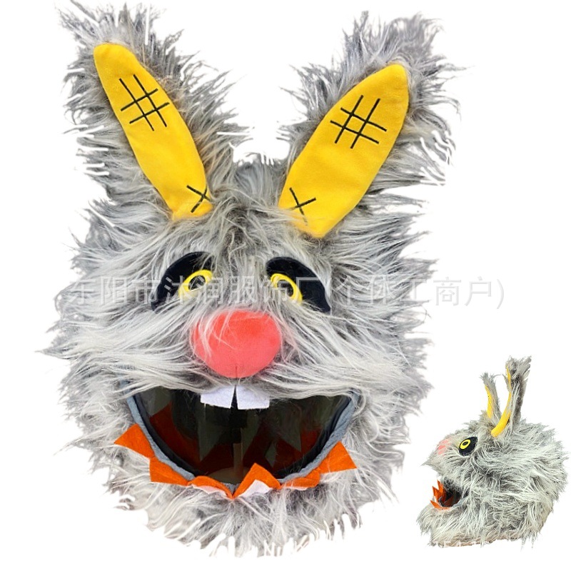 Funda protectora de casco divertida con personalidad de punto transfronterizo, máscara de ciclismo, accesorios de decoración de motocicleta, conejo, tiburón, tres ojos