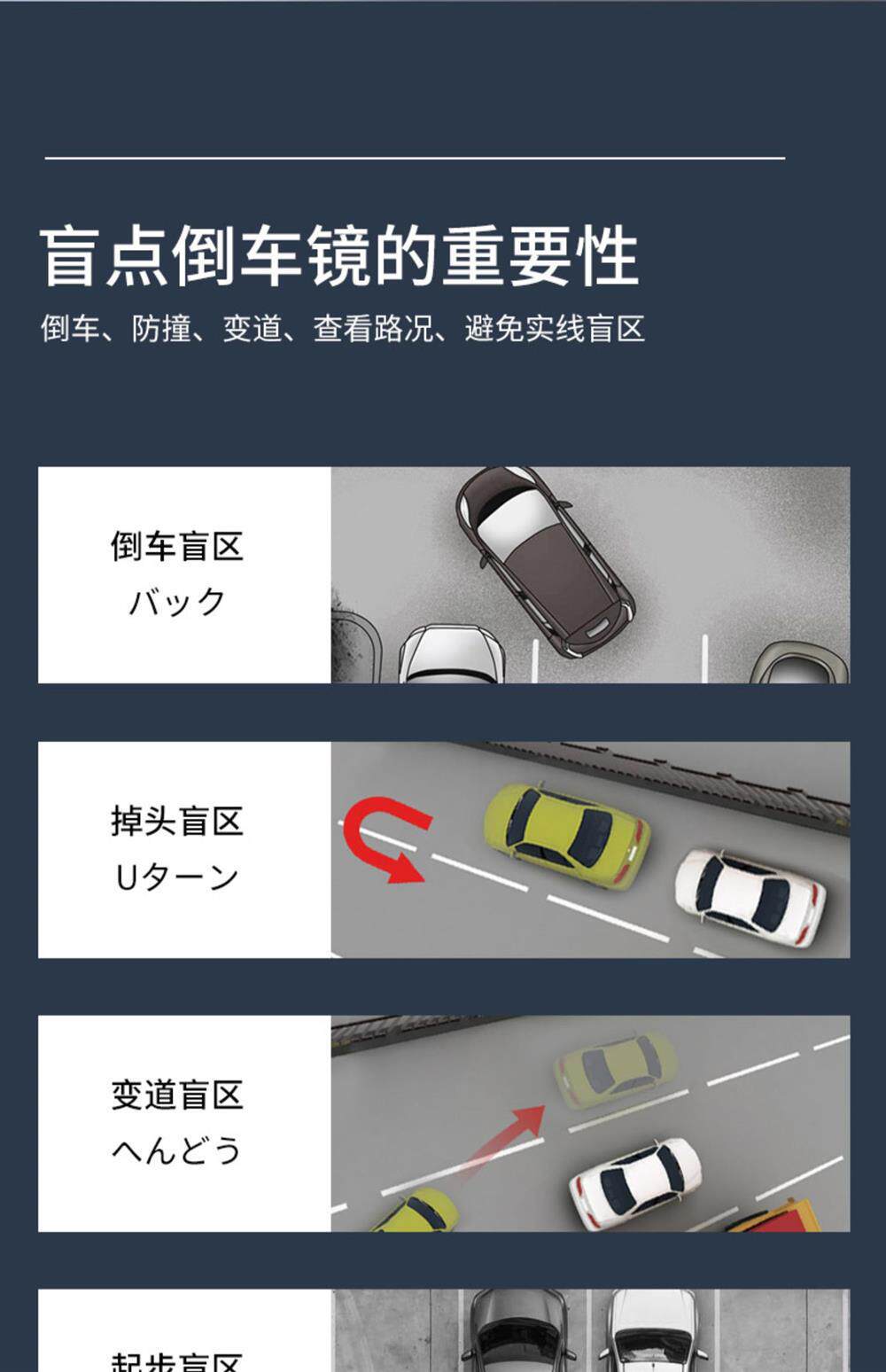 Rearview Mirror Rain-Proof Film, Small Round Mirror, Reversing Mirror, Ultra-Clear Car Auxiliary Mirror, 360-Degree Reflective Mirror, Rearview Mirror