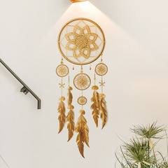 外貿文藝復古捕夢網紋羽毛掛飾臥室玄關家居裝飾牆貼貼紙自粘批發