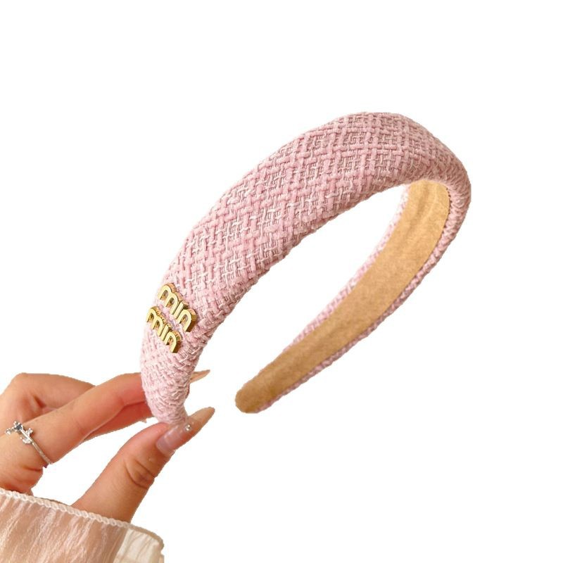 Pink Girl Hairband High Crane Top Headband 2025 nuevo estilo de alto nivel antideslizante de lavado de la cara red rojo amplio borde tarjeta de cabello