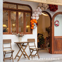 新中式实木窗框老榆木折叠窗户复古花店餐厅平推窗民宿实木木窗框