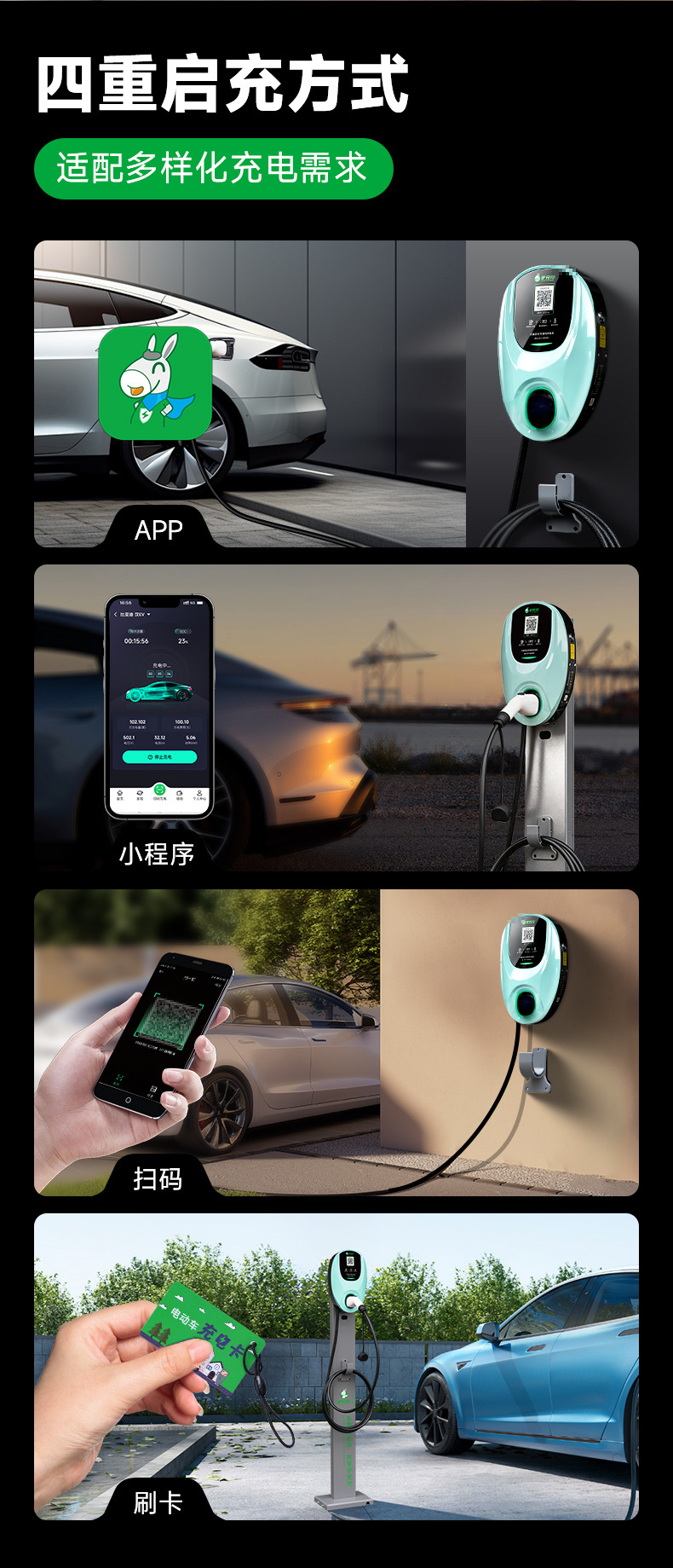 7Kw Home-Use New Energy Vehicle Charging Station with Shared Qr Code Slow Charging for Tesla and Byd