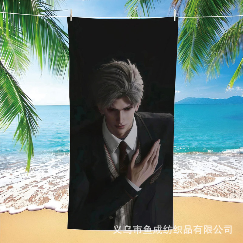 Qin Che Anime Merchandise Quick-Drying Beach Towel Microfiber Absorbent Bath Towel Seaside Vacation Personalized Printed Bath Towel