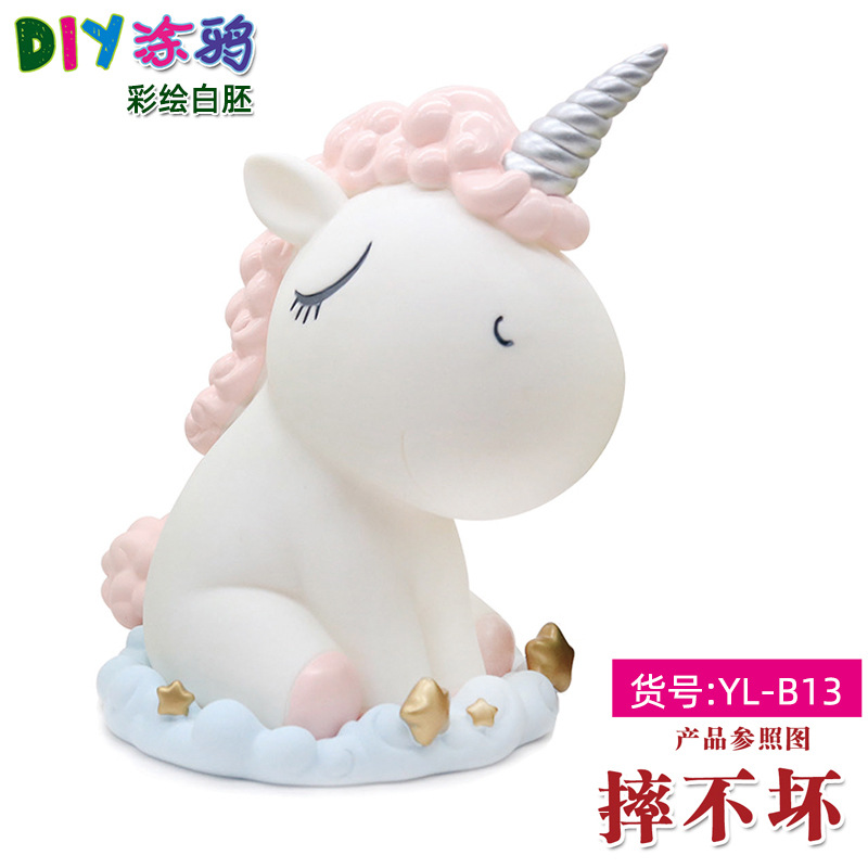 Gran vinilo yeso muñeca embrión blanco al por mayor puntada alcancía gran puntada artesanal DIY colorear blanco