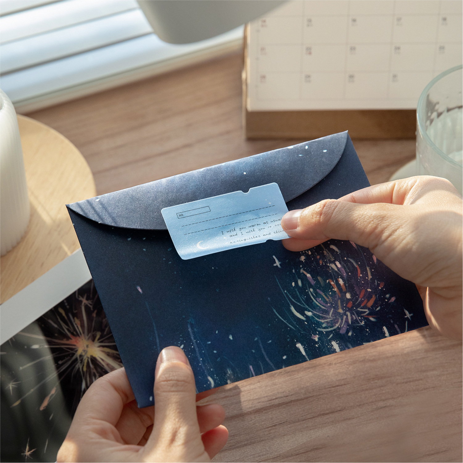 Tarjetas de felicitación de tinta y sobre de tinta