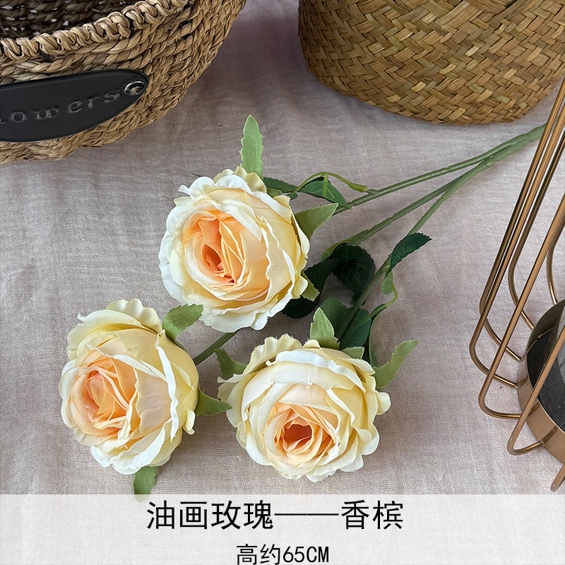 Artificial Rosa sola franela Rosa flor artificial boda decoración del hotel decoración del hogar arreglo de flores flor artificial Rose
