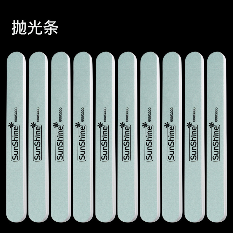 sunshine Double-sided Sponge Nail Sanding Strip Polishing Strip Nail Waxing Care Tool Green and White Two-sided Brightening sunshine Double-sided Sponge Nail Sanding Strip Polishing Strip Nail Waxing Care Tool Green and White Two-sided Brightening