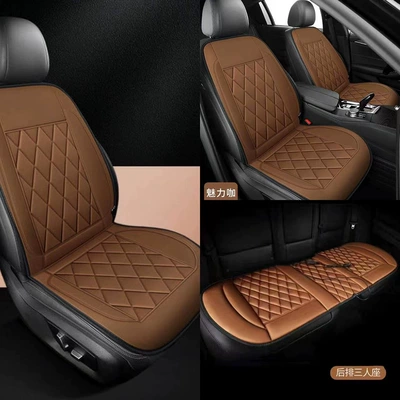 Multi-function pad | 12V car seat cushion - five-seats-three-piece-set-coffee-color