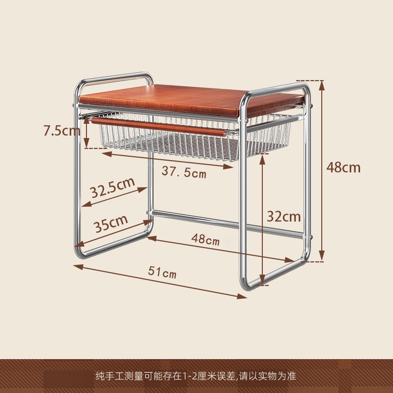 中古风家用微波炉置物架带拉篮厨房台面收纳架电饭煲桌面置物架|undefined