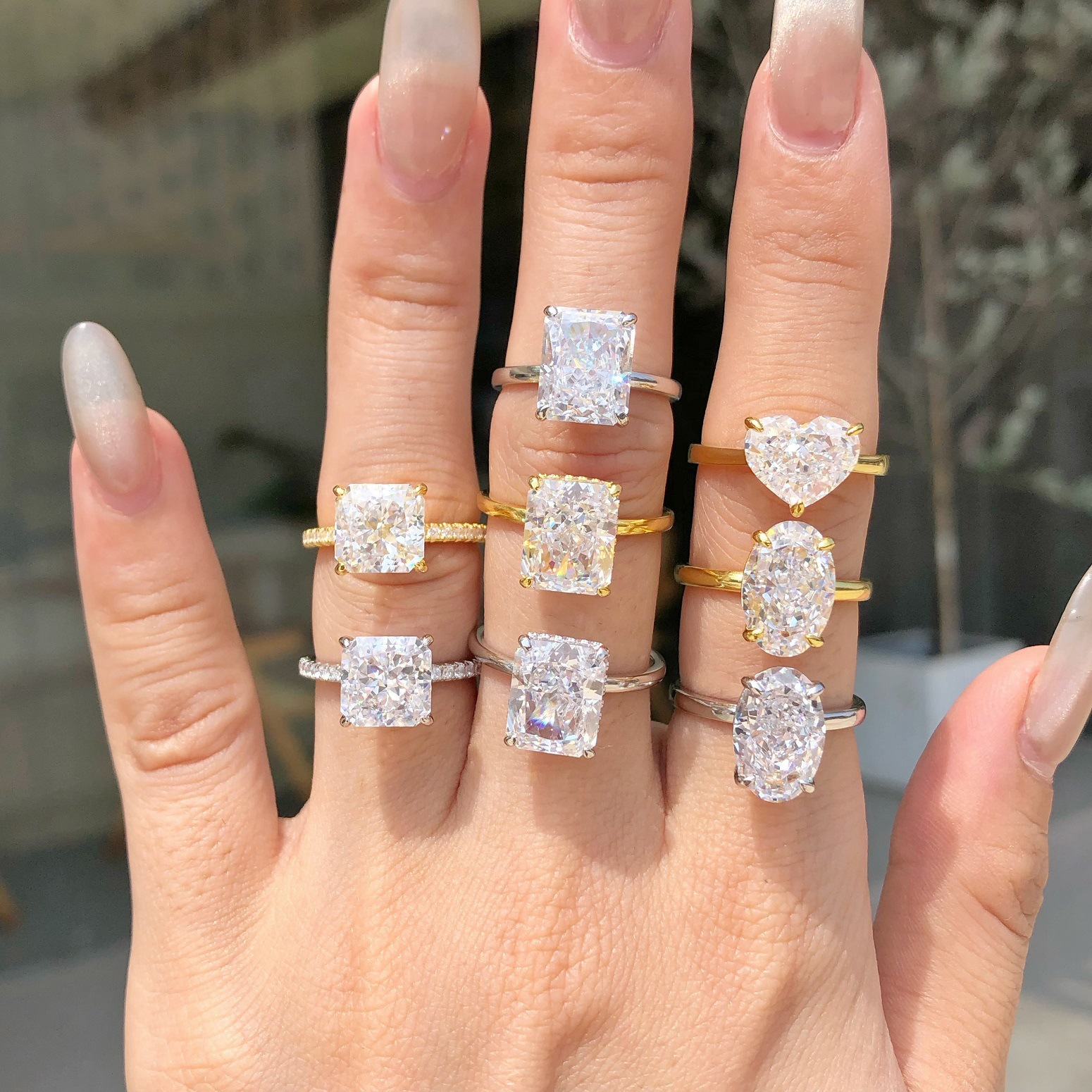 6g Weight Zircon Inlay Material Rings Classification 5, 9 Ring Size 1 Piece Quantity Holiday, Daily Occasion 925 Sterling Silver Material Geometric, Heart Shape Pattern Women's Gender Plating, Inlay Design Elegant Style 925 Sterling Silver Zircon Geometric Heart Shape Rings 3